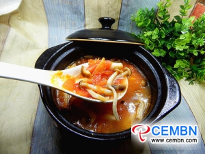 Recipe: Tomato soup with Oyster and Brown Shimeji mushroom