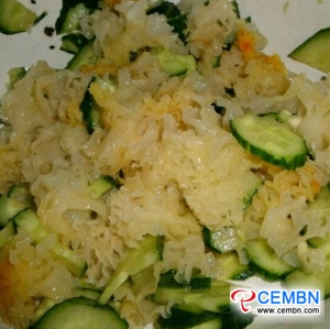Cold White fungus with cucumber slices