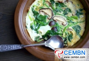 Mushroom and spinach omelette