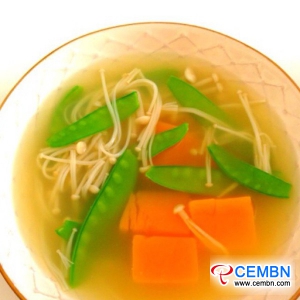 Recipe: Enoki mushroom and pumpkin soup (light meal)